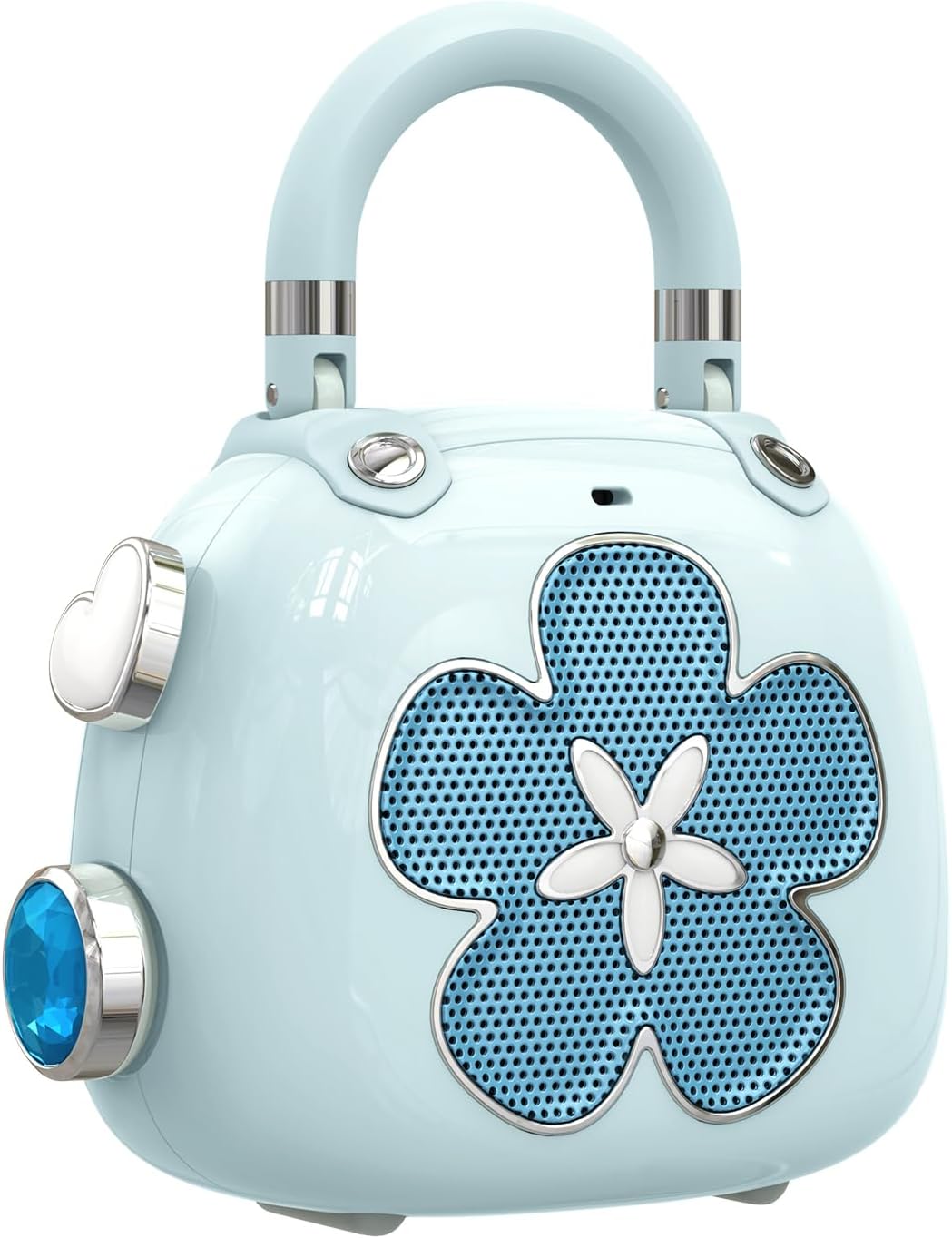 Cute Bluetooth Speaker, Mini Portable with Mighty Sound, Retro Stylish Design, Adorable for Room, Desk Decoration, Gift for Kids, Girls, Women-Gradient Blue