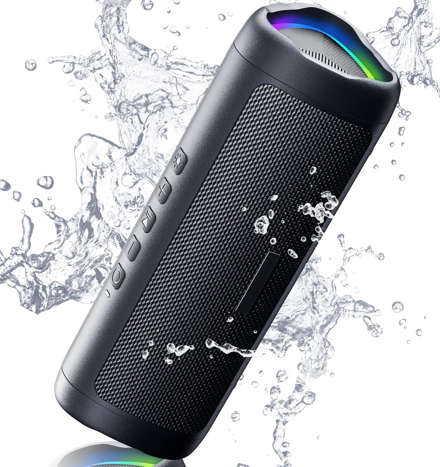Bluetooth Speaker with HD Sound, Portable Wireless, Waterproof, Up to 20H Playtime, , , for Home/Party/Outdoor/Beach, Electronic Gadgets, Gift (Black)